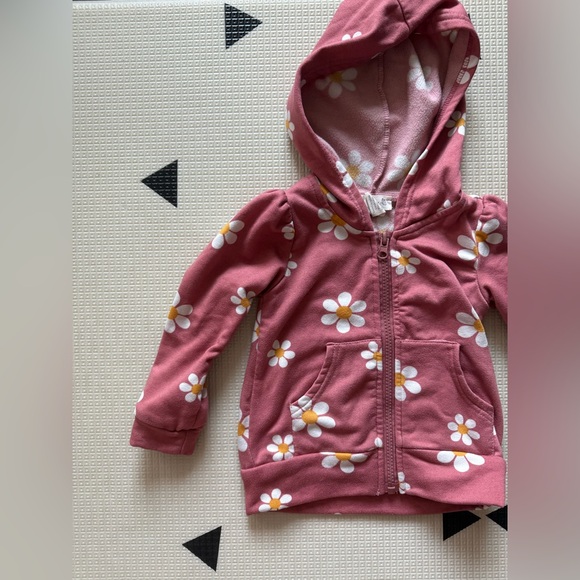 Sweet Stories|Baby girl,toddler pink floral full zip hoodie sweater•••Boho 2T - Picture 1 of 4
